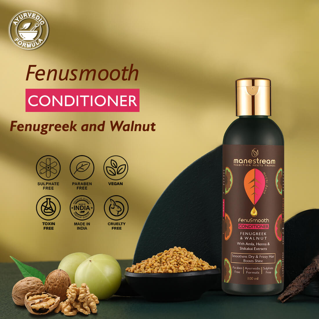 Fenusmooth Frizzy Hair Treatment Conditioner.