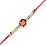 Rakhi Alluring Gold Plated Red Floral and Pearl